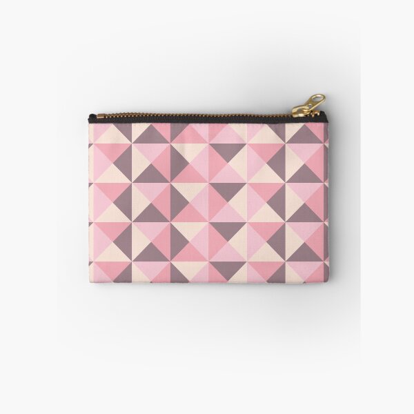 Item preview, Rotated Square Diagonals Triangle Pattern 001 - Pink Purple Beige Cream Brown designed and sold by AmpersandCuster.