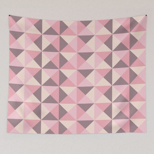 Item preview, Rotated Square Diagonals Triangle Pattern 001 - Pink Purple Beige Cream Brown designed and sold by AmpersandCuster.