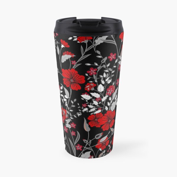 Dark Floral Travel Mug