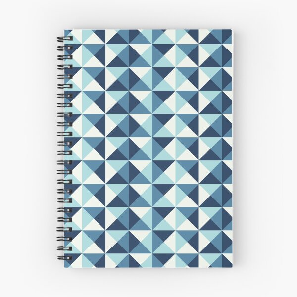 Item preview, Rotated Square Diagonals Triangle Pattern 002 - Cyan Navy Blue designed and sold by AmpersandCuster.