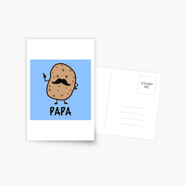 PAPA - Mustache Potato - Couch Potato - For Dad - Fathers Day Postcard