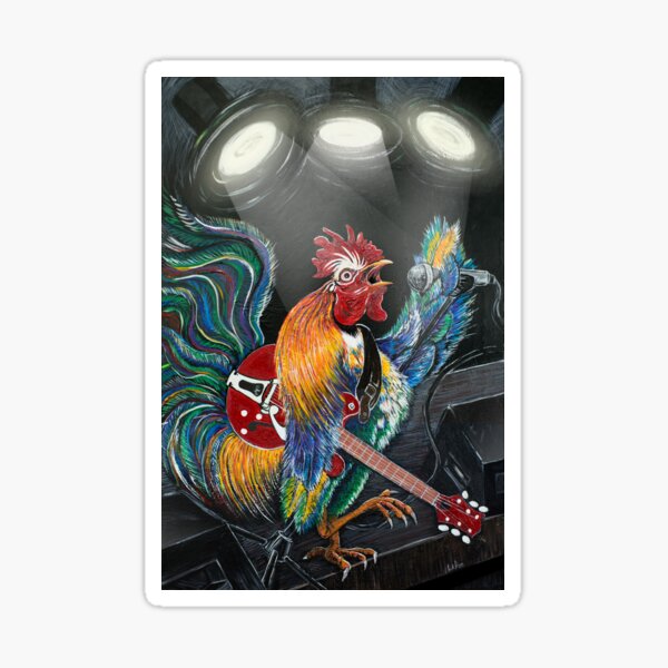 Rooster Ruling Stage Roost Farm Yard Bird Crowing Sticker