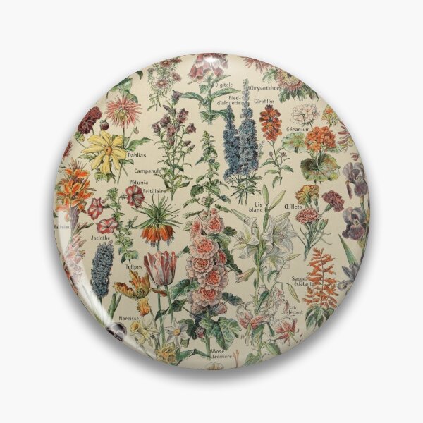 Vintage Flower Poster Pin