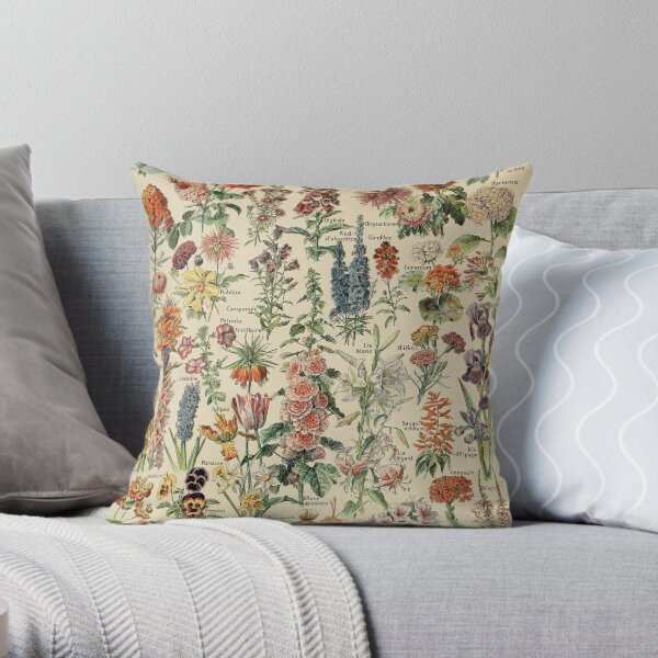Vintage Flower Poster Throw Pillow
