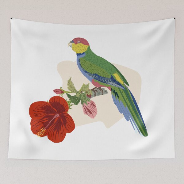 Item preview, Parrot and Hibiscus  designed and sold by LizzyizzyDesign.
