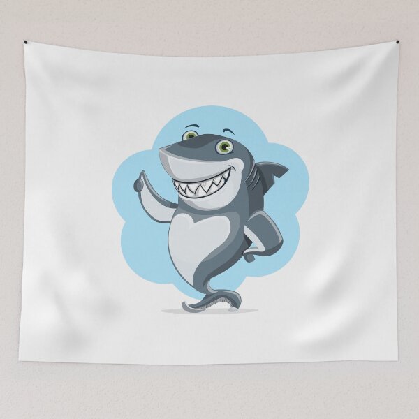 Item preview, hearts and smiles shark animal character cute ocean designed and sold by wabeen.