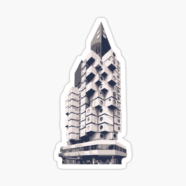 Tokyo - Nakagin Capsule Tower minimal, Japan Sticker