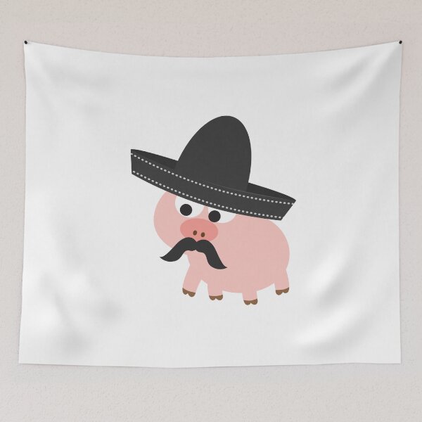 Item preview, Pink Pig Wearing a Sombrero designed and sold by Hedgie Designs.