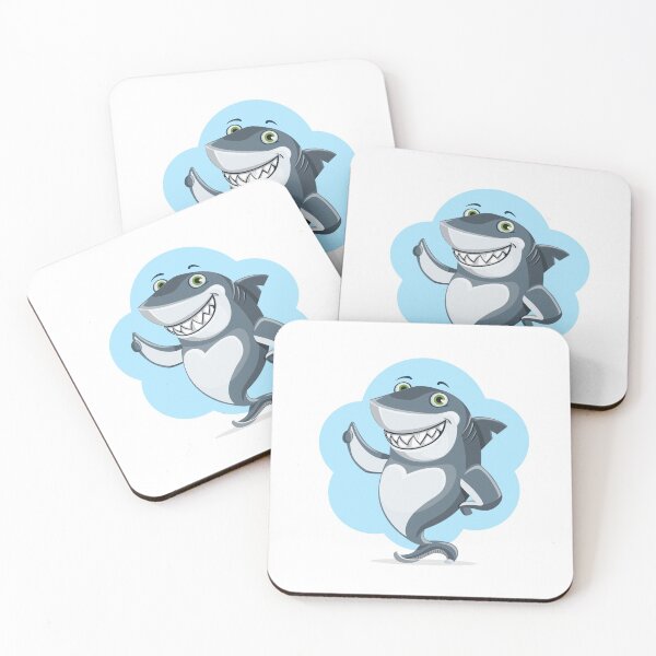 Item preview, hearts and smiles shark animal character cute ocean designed and sold by wabeen.