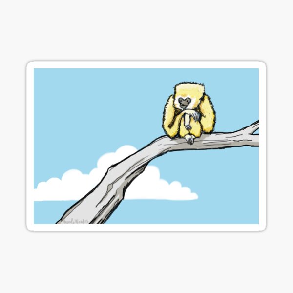 A Thoughtful Gibbon Sticker