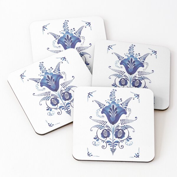 Item preview, Blue flowers pattern  designed and sold by Sebastian Art.