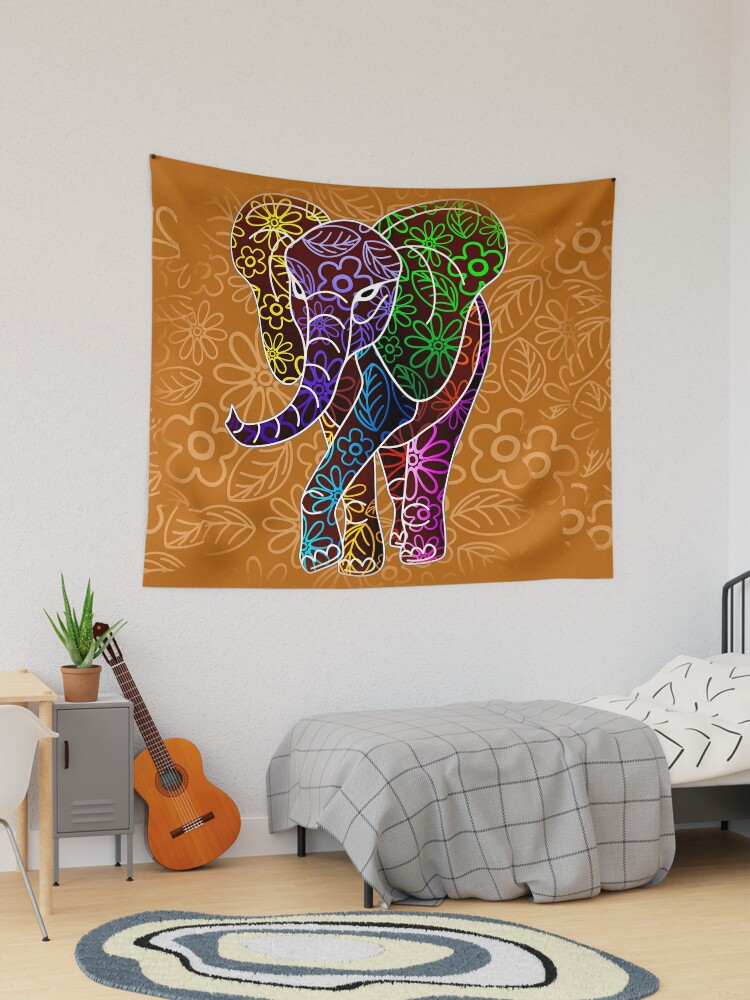 Elephant Floral Batik Art Design