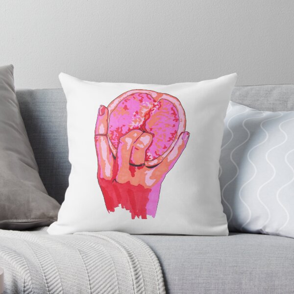 Vulva Grapefruit Throw Pillow