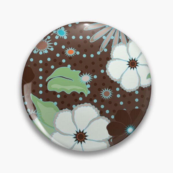 Item preview, RETRO Cocoa Dotted Floral designed and sold by ZENDYtechSTYLE.