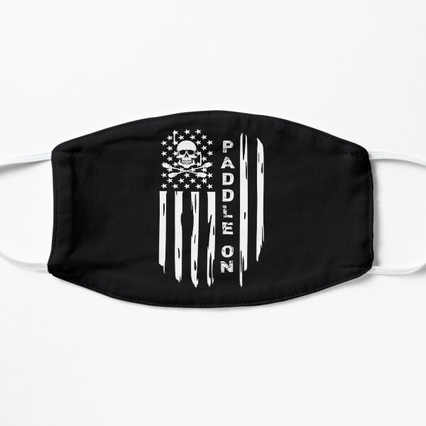 Kayak Paddle On Distressed USA American Flag Canoe Oars Skull Crossbones Grunge Mask