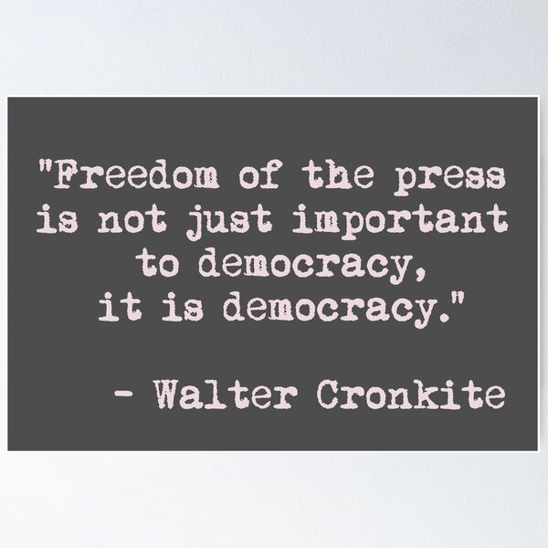Item preview, Freedom of the press is not just important to democracy, it is democracy. (pink) designed and sold by Thelittlelord.