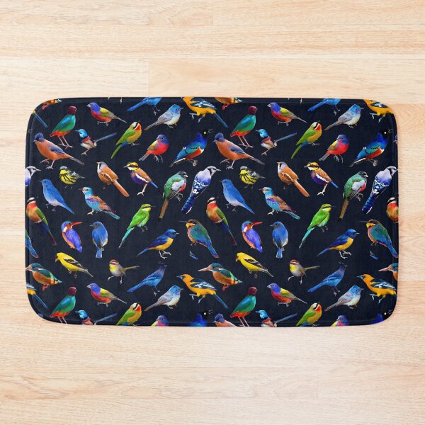 Item preview, Brilliant Birds on dark blue designed and sold by AxeLeon Patterns.
