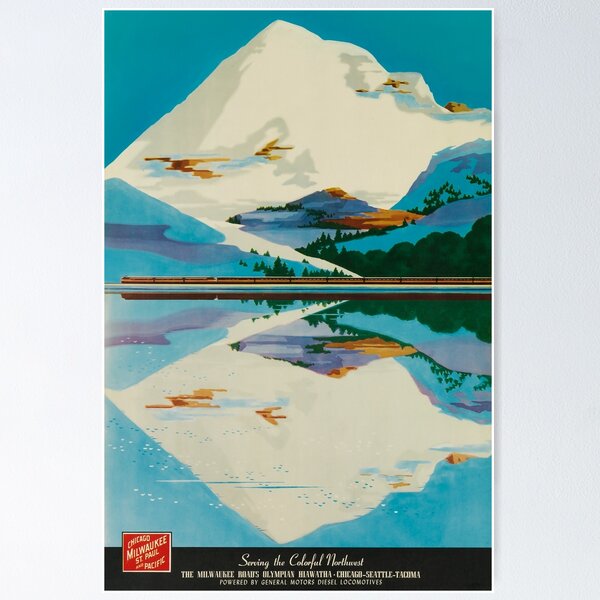 Item preview, Serving the colofrul Northwest vintage travel poster designed and sold by stickart-marek.