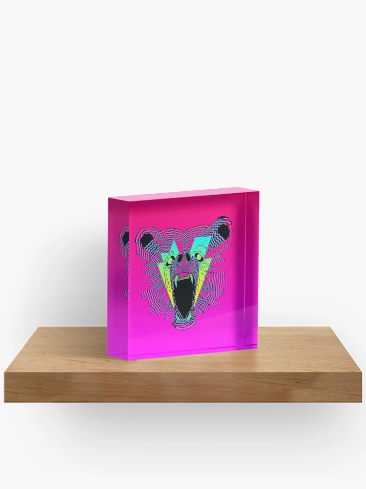 Thumbnail 2 of 5, Acrylic Block, Party Bear designed and sold by mattmangrease.
