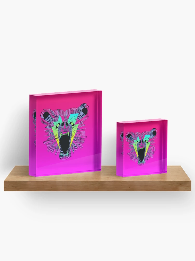 Thumbnail 3 of 5, Acrylic Block, Party Bear designed and sold by mattmangrease.