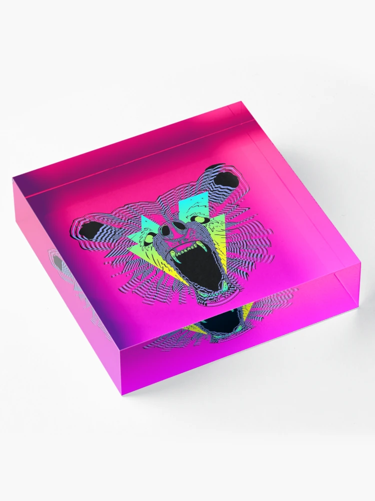 Thumbnail 4 of 5, Acrylic Block, Party Bear designed and sold by mattmangrease.