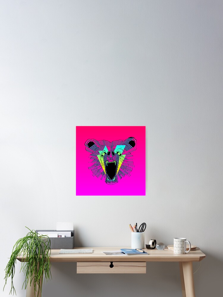 Aperçu 2 sur 3. Poster avec l'œuvre Party Bear créée et vendue par mattmangrease.