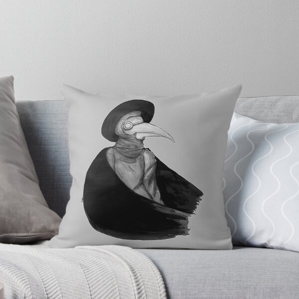Plague Doctor Throw Pillow