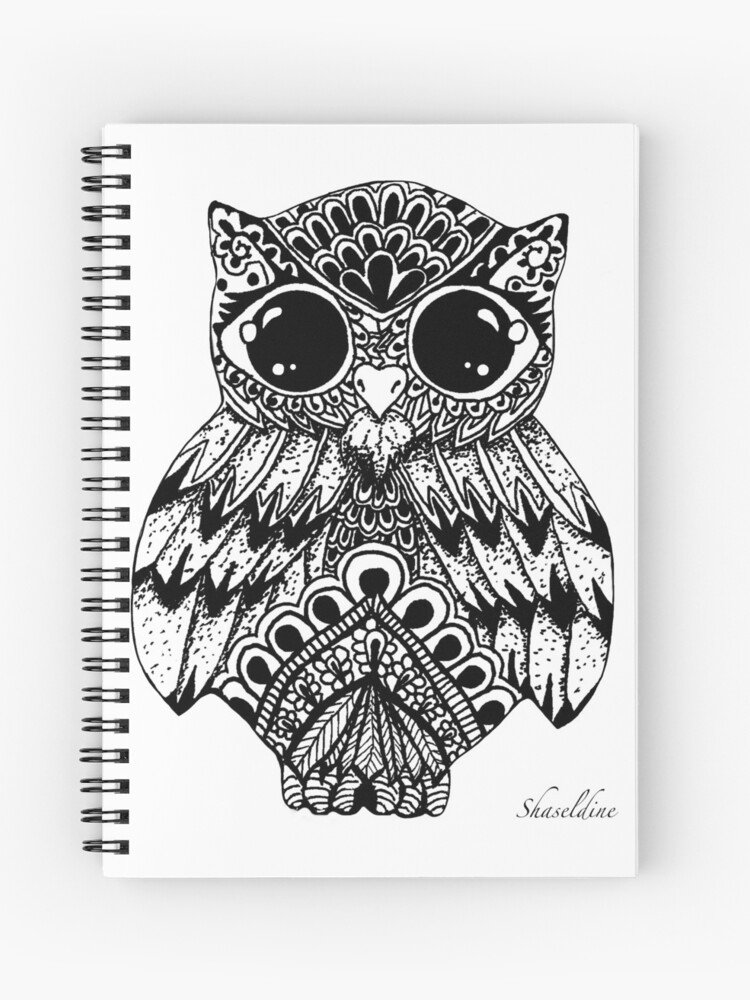 Mandala Owl Spiral Notebook By Shaseldine Redbubble