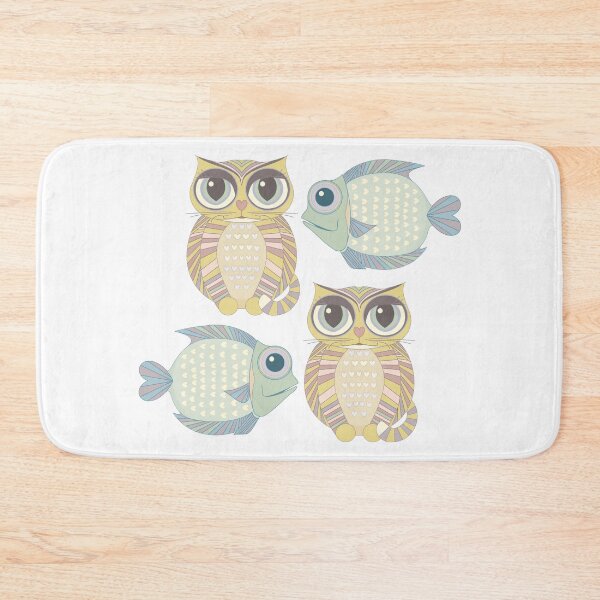 Item preview, Big-Eyed Cat With Fish Blue designed and sold by Jean Gregory Evans.