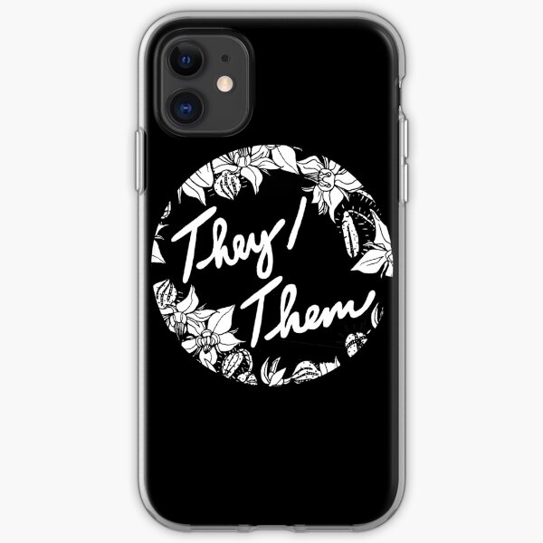 they them theirs script floral borage iPhone Soft Case