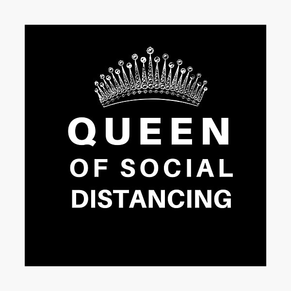 Item preview, Queen Funny Cute Introvert Shirt Books Quarantine 2020 Social Distancing Meme Introvert Anxiety Stay Home Virus Pandemic Gift Sarcastic Happy Inspirational Motivational Birthday Present designed and sold by EpsilonEridani.