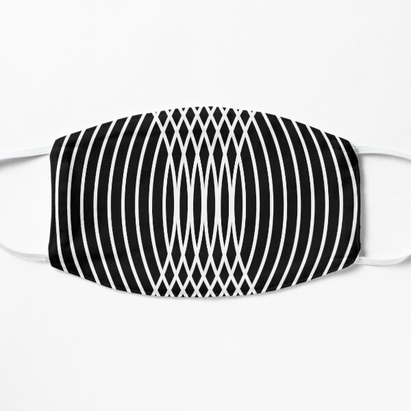 Elegant White Curves on Black Flat Mask