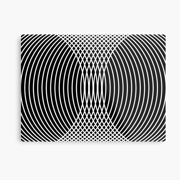 Elegant White Curves on Black Metal Print