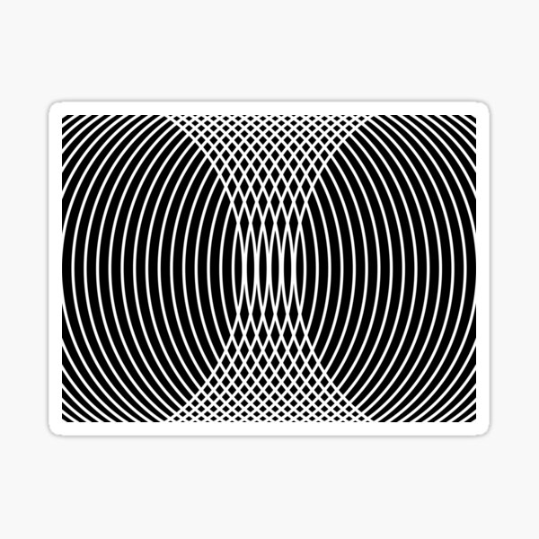 Elegant White Curves on Black Sticker
