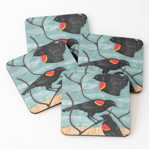 Item preview, Red Winged Blackbirds by Amanda Laurel Atkins designed and sold by Amanda Laurel Atkins.