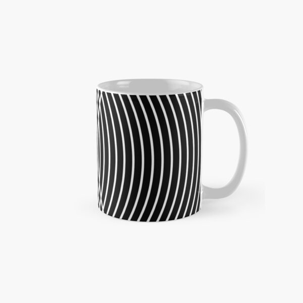 Elegant White Curves on Black Classic Mug