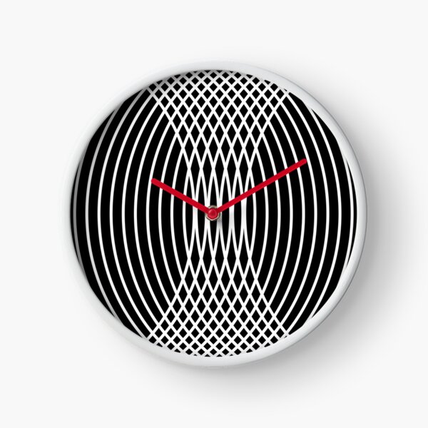 Elegant White Curves on Black Clock