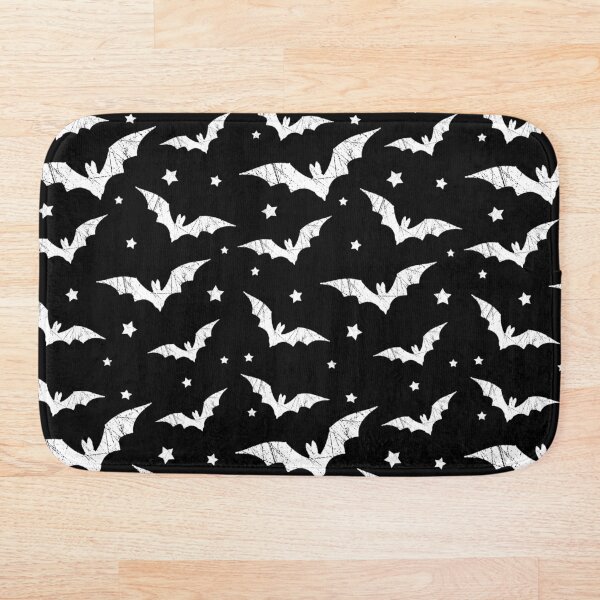 Distressed Bats Pattern Bath Mat