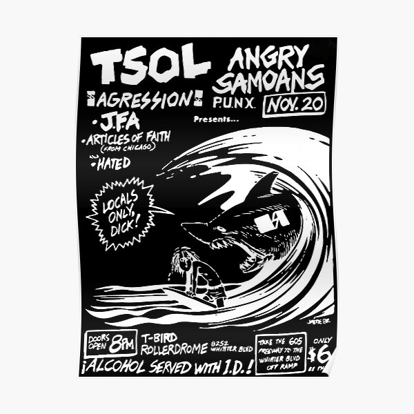 Altes 1982er Punk-Show-Poster - TSOL & Angry Samoans Poster