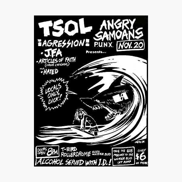 Item preview, Old 1982 L.A. punk show poster – TSOL & Angry Samoans designed and sold by Fairytale of DC.