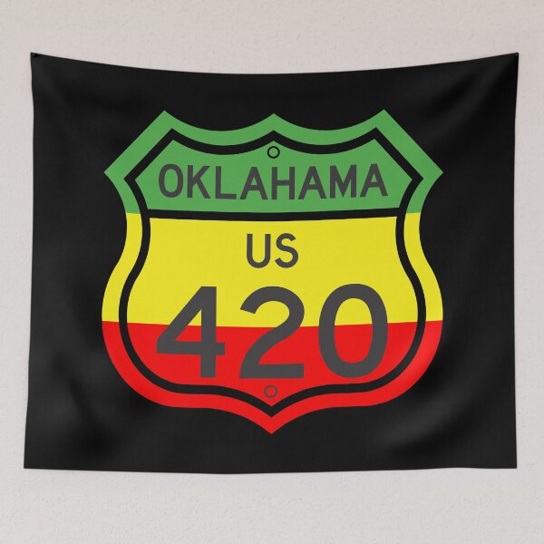 Item preview, Oklahoma Highway 420 in Rasta Colours designed and sold by Kiwidom.