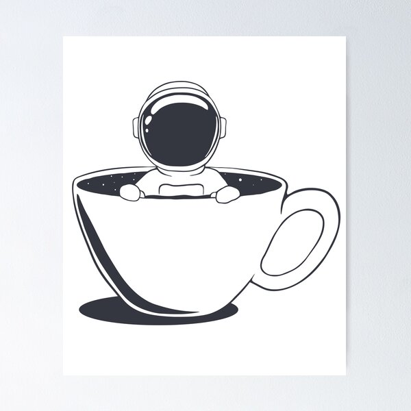 Item preview, Cartoon astronaut is in a cup with space designed and sold by Toufikdesigns.