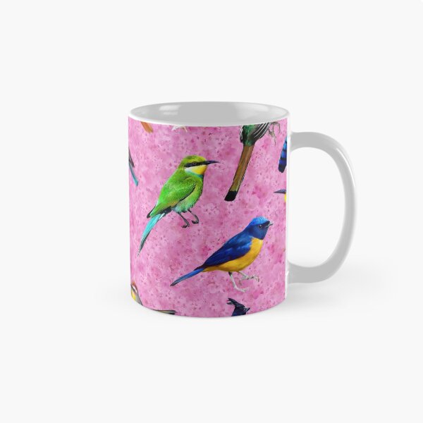 Item preview, Brilliant Birds II on Pink Cherry Blossoms  designed and sold by AxeLeon Patterns.