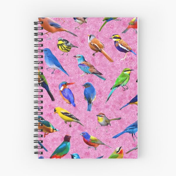 Item preview, Brilliant Birds II on Pink Cherry Blossoms  designed and sold by AxeLeon Patterns.