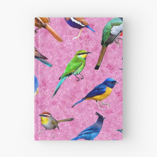 Item preview, Brilliant Birds II on Pink Cherry Blossoms  designed and sold by AxeLeon Patterns.