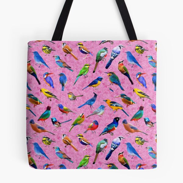 Item preview, Brilliant Birds II on Pink Cherry Blossoms designed and sold by AxeLeon Patterns.
