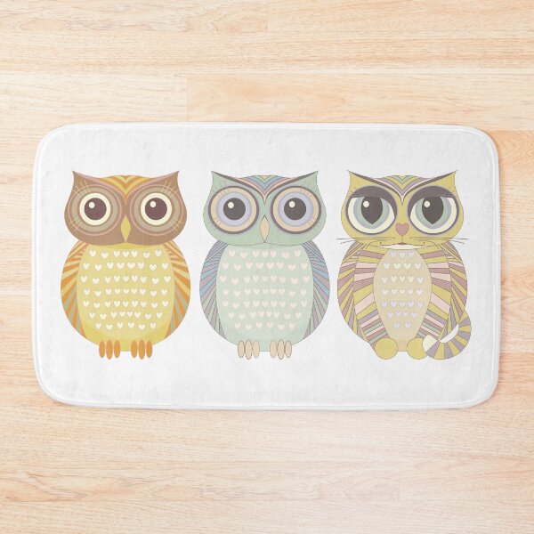 Item preview, 2 Owls & Big-Eyed Cat designed and sold by Jean Gregory Evans.