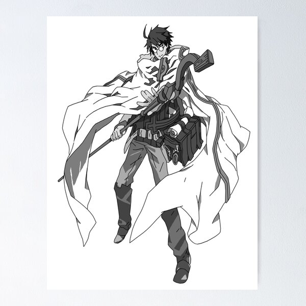 Item preview, Black and white Shiroe (Kei Shirogane) - Log Horizon  designed and sold by DragonWorks Art Prints.