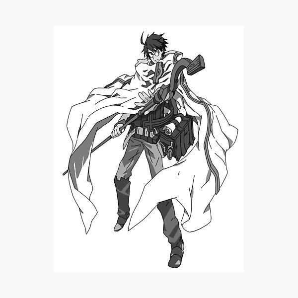 Item preview, Black and white Shiroe (Kei Shirogane) - Log Horizon  designed and sold by DragonWorks Art Prints.