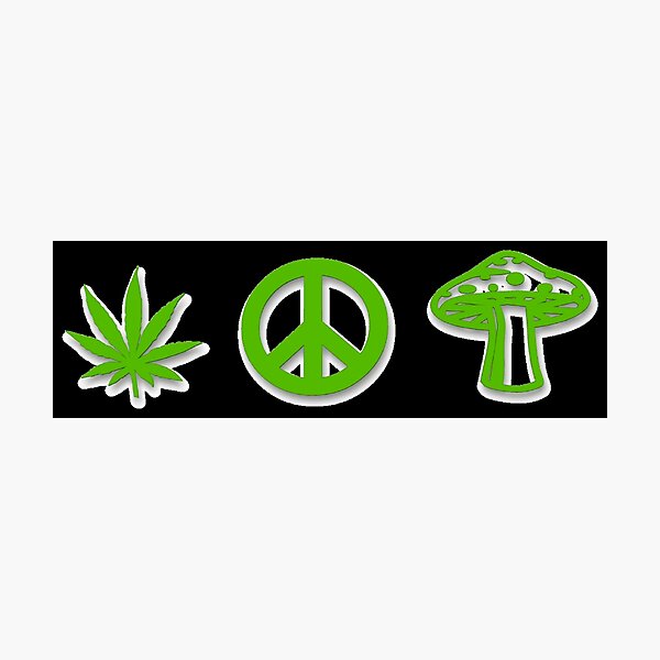 Item preview, Marijuana Peace Mushrooms designed and sold by MarijuanaTshirt.